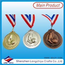 Medalla de fútbol 3D de aleación de zinc Medalla de bronce dorado de oro fundido, medalla con su propio logotipo